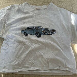 John Galt/Brandy Melville Cropped Oversized Graphic Tee